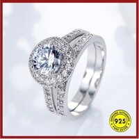 Nhẫn Cưới Đính Đá zircon Phong Cách Cổ Điển Cho Nữ