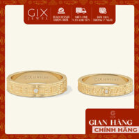 Nhẫn cưới kiểu đẹp bạc mạ vàng tây 18k bản to phong thuỷ đính đá Gix Jewel
