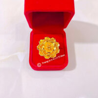 Nhẫn cưới kiểu hoa nhiều cánh mạ vàng 24k có đóng kí hiệu 9999