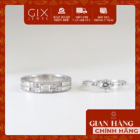 Nhẫn cưới vàng trắng kim cương cao cấp bạc 925 kiểu mới Gix Jewel