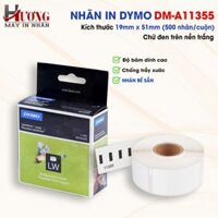 Nhãn D1 DM-11355 - 19*51mm I Chữ Đen Nền Trắng I Dùng Cho Máy In Nhãn Dymo 450/450Turbo/550/550Turbo/4XL/5XL