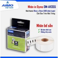 Nhãn D1 DM-11355 - 19*51mm I Chữ Đen Nền Trắng I Dùng Cho Máy In Nhãn Dymo 450/450Turbo/550/550Turbo/4XL/5XL