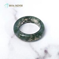 Nhẫn đá Băng Ngọc Thủy Tảo độ dày 5-6 li, size 7-8, đường kính 17-18mm  Hoa Minh Gem