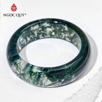 Nhẫn đá băng ngọc thủy tảo đồng điếu nhỏ mệnh hỏa,mộc màu xanh rêu - Ngọc Quý Gemstones - 17mm