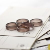 Nhẫn đá Chalcedony trắng tự nhiên Brazil, nhẫn cầm tay chạy bộ, nhẫn Chalcedony ngọc bích, nhẫn đôi, bán buôn Jadeite