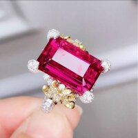 Nhẫn đá đỏ ruby freesize