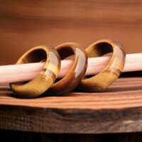 Nhẫn đá Mắt Hổ nâu vàng cho nam và nữ loại A N080 - Hợp mệnh Kim, Thổ