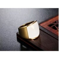 NHẪN ĐÁ MẮT HỔ TRẮNG MẠ VÀNG NHƯ THẬT HÌNH THỰC TẾ