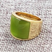 NHẪN ĐÁ MẮT HỔ XANH LÁ MẠ, MẠ VÀNG NHƯ THẬT HÌNH THỰC TẾ