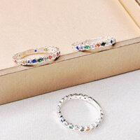 nhẫn đá màu bạc ta dành cho nữ, size nhỏ đeo ngón út hoặc cho tay nhỏ Hồng phúc