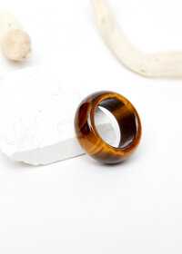 Nhẫn đá thạch anh mắt hổ vàng nâu ni 20 mệnh thổ, kim - Ngọc Qúy Gemstones