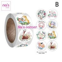 Nhãn dán 100 tem 2.5cm dán keo sẵn thank you happy birthday cảm ơn sinh nhật khen thưởng - Mẫu 14