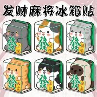 Nhãn dán acrylic dễ thương Little Fortune, trang tríòa bình mới, namâm tủ lạnh hoạtình Mahjong, nhãn dán từ tính dễ thương