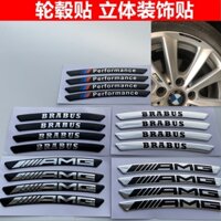 Nhãn dán bánh xe Mercedes-BENZ BENZ C200 E300L Sửa đổi AMG Logo xe hơi Nhãn dán trang trí lốp m Logo 3 Series 5 Series 7 Series Nâng cấp Nhãn dán ô tô chất lượng cao Logo xe hơi