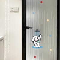 Nhãn dán cửa kính cho chó con Phòng tắm Cửa trượt Nhãn dán sáng tạo