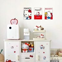 Nhãn dán Hello Kitty dễ thương, nhãn dán tường hoạt hình trang trí cho tủ lạnh, cửa bếp, cửa sổ, phòng tắm, nhãn dán tường chống nước