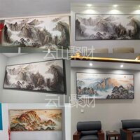 Nhãn dán hình ảnh dãy núi nhưng không có nước，Bức tranh phong cảnh nền ghế sofa phòng khách Taishan