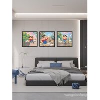 Nhãn dán khung ảnh giả, cửa kính phòng ngủ Crayon Shin-chan, chống nước, chống ẩm, trang trí cửa trượt phòng tắm, cửa sổ