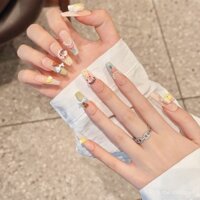 Nhãn dán móng tay hình donut đại dương ngọt ngào thủ công hình trái tim cá heo 3D mèo Kitty bán chạy