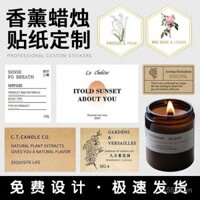 Nhãn dán nến hương liệu mới, giấy kraft cổ điển, chữ tiếng Anh, dán hương thơm, tinh dầu, ống tre, nhãn dán cốc thủy tinh