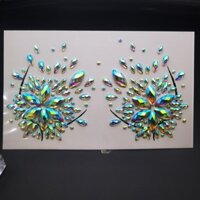Nhãn dán ngực kim cương nhựa thời trang châu Âu và Mỹ, nhãn dán trang trí ngực, nhãn dán kim cương acrylic, phụ kiện trang điểm tiệc 3.17