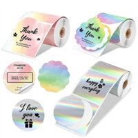 Nhãn dán nhãn trong suốt 3 cuộn màu trắng Dòng tròn cho phomemo M110 / M220 / M221 / M120 / M200 Nhãn dán Giấy dán nhãn nhiệt