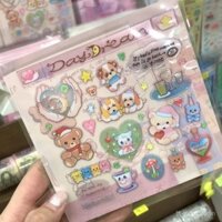 Nhãn dán phong cách Hàn Quốc, nhãn dán gấu hoạt hình, nhãn dán thạch phong cách Ins, nhãn dán chó dễ thương, nhãn dán trang trí DIY giá trị cao