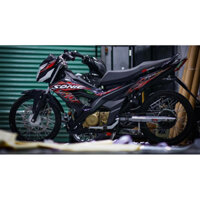 Nhãn dán sonic lửa đỏ đen dán xe đen decal 3 lớp