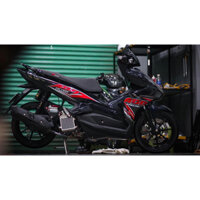 nhãn dán tem chế air blade đỏ đen bạc dán xe đen decal 3 lớp