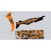 Nhãn dán tem chế lửa spark dán cho sirius xe cam đen decal 3 lớp chống nước không phai màu