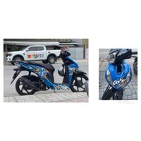 NHÃN DÁN TEM CHẾ VISION XANH ĐEN TẸM CÁ MẬP DECAL 3 LỚP CHỐNG NƯỚC ĐỘ BÁM DÍNH CAO