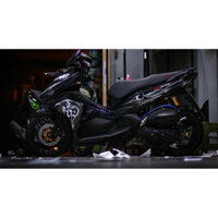 Nhãn dán tem rời chế air blade trắng đen bạc dán trên xe đen decal 3 lớp