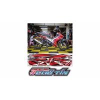 NHÃN DÁN TEM RỜI ĐEN ĐỎ CHO XE EXCITER 135 2010 MÀU ĐỎ TRẮNG DECAL 3 LỚP CHỐNG NƯỚC CAO CẤP