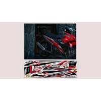 NHÃN DÁN TEM RỜI ĐỎ ĐEN TRẮNG CHO XE EXCITER 125 2010 DECAL 3 LỚP CHỐNG NƯỚC CAO CẤP