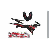 NHÃN DÁN TEM RỜI ĐỎ XÁM CHO XE WINNER X DECAL 3  LỚP CHỐNG NƯỚC CAO CẤP