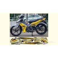 Nhãn dán tem rời exciter 135 2010 xám vàng mẫu MX decal 3 lớp chống nước độ bám dính cao