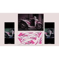NHÃN DÁN TEM RỜI LỬA HỒNG TRẮNG CHO XE SH DECAL 3 LỚP CHỐNG NƯỚC CAO CẤP