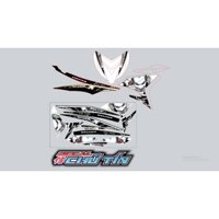 NHÃN DÁN TEM RỜI MÀU ĐEN TRẮNG CHO XE EXCITER MÀU TRẮNG DECAL 3 LỚP CHỐNG NƯỚC CAO CẤP