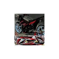 NHÃN DÁN TEM RỜI SATRIA F150 ĐỎ ĐEN CHO XE ĐEN DECAL 3 LỚP CHỐNG NƯỚC ĐỘ BÁM DÍNH CAO