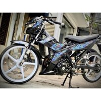 NHÃN DÁN TEM RỜI SATRIA F150 XANH ĐEN CHO XE ĐEN DECAL 3 LỚP CHỐNG NƯỚC ĐỘ BÁM DÍNH CAO