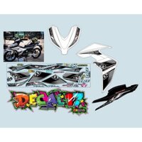 NHÃN DÁN TEM RỜI TRẮNG ĐEN CHO XE EXCITER DECAL 3 LỚP CHỐNG NƯỚC CAO CẤP