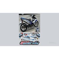 NHÃN DÁN TEM RỜI XANH TRẮNG ĐEN CHO XE EXCITER 135 MÀU TRẮNG XANH DECAL 3 LỚP CHỐNG NƯỚC CAO CẤP