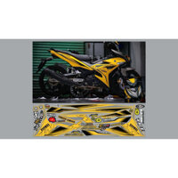 nhãn dán tem rời xe ex 150 mx king vàng +  chất liệu decal 3  lớp