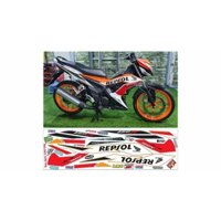 Nhãn dán tem zin sonic bản repsol trắng đỏ đên decal bóng 3 lớp cao cấp