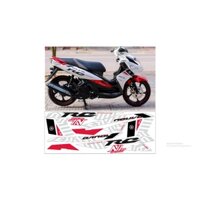 NHÃN DÁN TFEM RỜI ĐEN ĐỎ XÁM CHO XE NOUVO DECAL 3 LỚP CHỐNG NƯỚC CAO CẤP