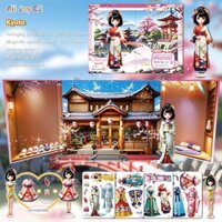 Nhãn dán trang phục công chúa từ tính có thể biến đổi cảnh 3D, sách yên tĩnh, đồ chơi từ tính dễ thương cho bé gái, quà tặng