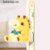 Nhãn dán trẻ em LUNAZAP, Nhãn dán tường chiều cao cho bé hoạt hình 3D, Dễ thương với thước có thể tháo rời 65-180cm Thước đo chiều cao âm thanh nổi cho gia đình