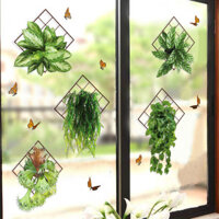Nhãn dán tường cây xanh 3D Bắc Âu cho phòng khách, phòng ăn, ghế sofa, nền TV, trang trí tường, che lỗ hổng