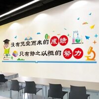 Nhãn dán tường slogan động lực học tập, giấy dán tường tự dính, trang trí văn hóa lớp học, 8P0O
