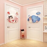 Nhãn dán tường tấm cửa phòng ngủ Nezha Ao Bing, trang trí phòng trẻ em, mẫu mới 2025 [yfs]